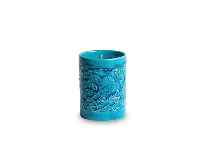 LEVNALEVN BAHAR TURKUAZ LARGE - Ceramic candle holder / candle _ Esma Dereboy